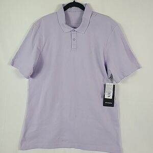 NWT Lululemon Men's Cotton Pique Short Sleeve Polo Shirt Purple Size XL